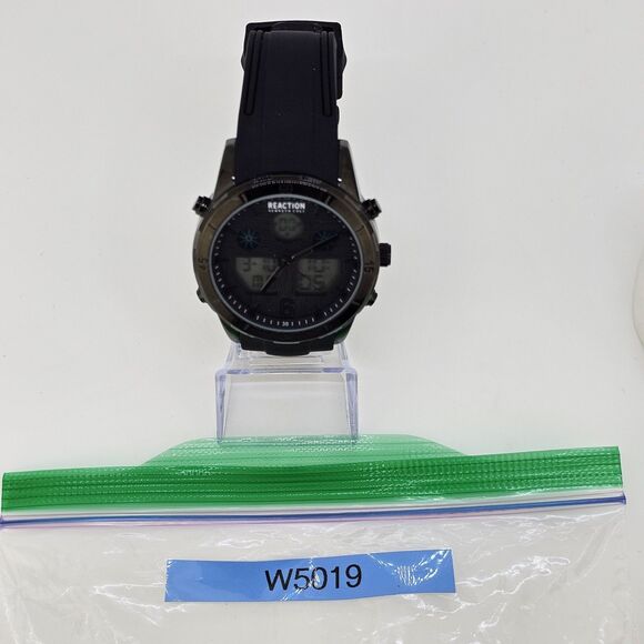 Kenneth Cole Reaction Men's Ana-Digi Watch Black Dial Plastic Strap New Battery - Picture 14 of 14